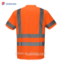 Wholesale 100% Polyester Knitted Birdeye Mesh Fabric High Visibility Reflective Safety Work T-shirt For Men